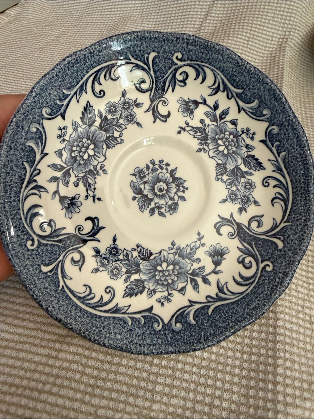 Royal Staffordshire Avondale Ironstone J&G Meakin Blue Floral Saucer Plate